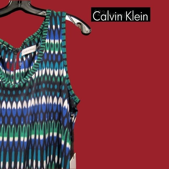 Calvin Klein NEW Bohemian Atlantis Geometric Tie Dye Drawstring Jumpsuit 14 - Picture 3 of 11